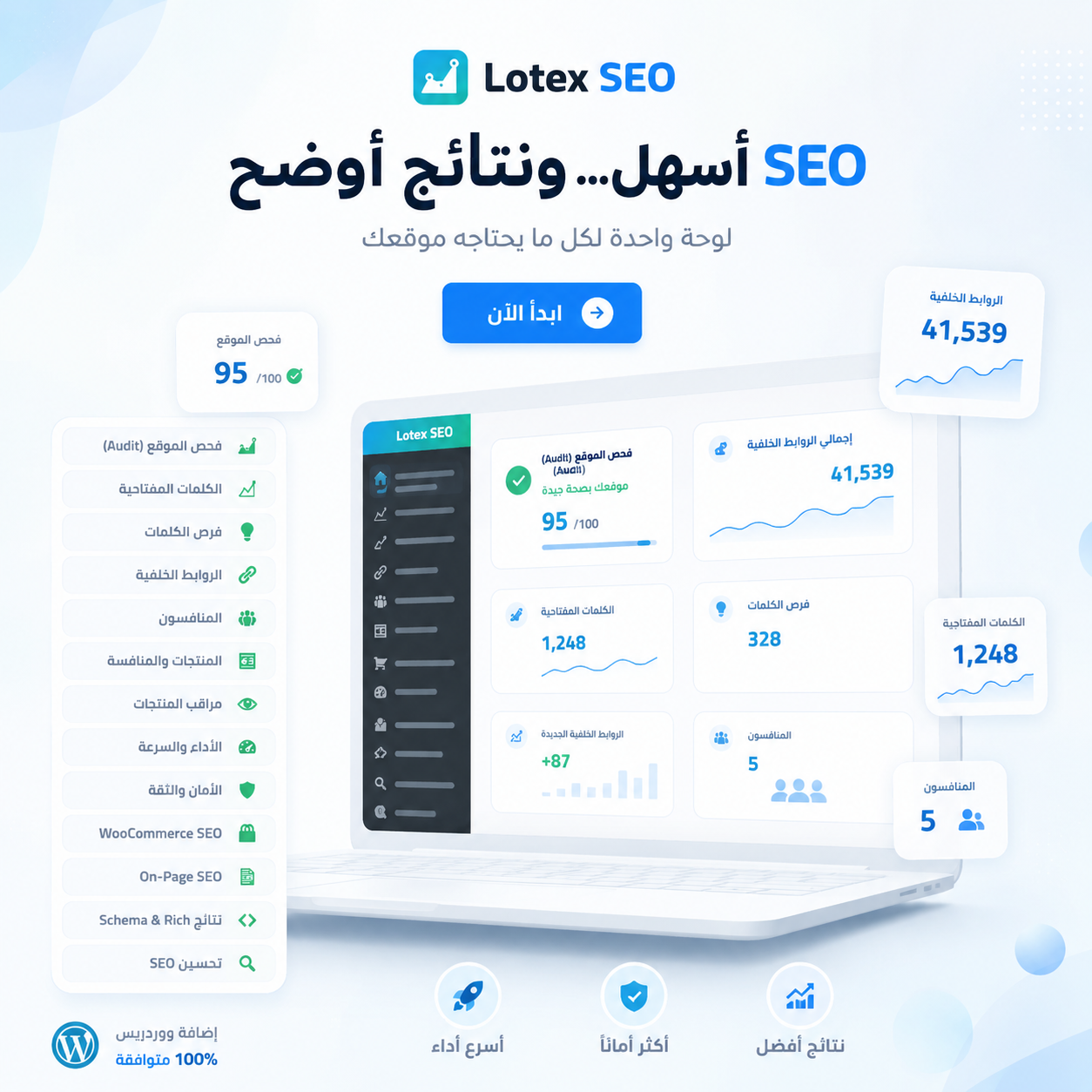 لوحة Lotex SEO لمتابعة وتحسين الموقع